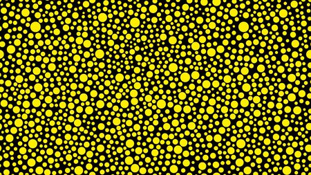Widescreen background with randomly scattered yellow circles for a bold and catchy solution in style or new trend. Seamless option.のイラスト素材