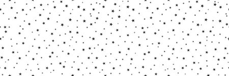 A wide stylish starry seamless pattern saver on white for interior design, background or your imagination.のイラスト素材