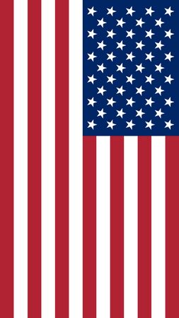 Vector illustration of the flag of the United States of America. A vertical screen saver for gadget screens on America's holidays.のイラスト素材