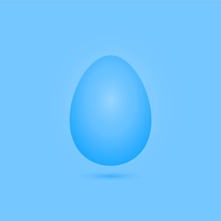 Blue egg on a blue background with a shadow. Minimal festive style for easter patterns.のイラスト素材