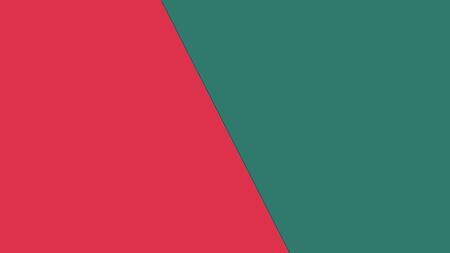 Minimal composition of textile red and green with a transitional shadow. Creative copy of space layout. Fashionable flat lay. 3D illustration.の写真素材