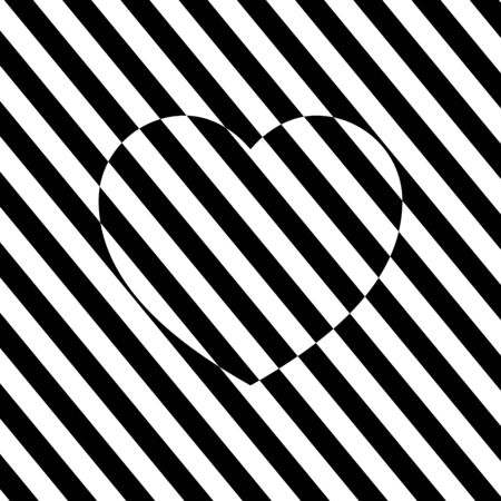 Trendy striped ornament with the effect of the illusion of a heart shape.のイラスト素材