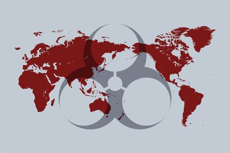 The concept of a pandemic infectious disease of humanity.のイラスト素材