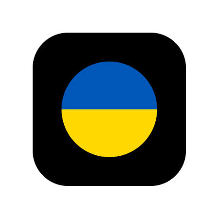 Icon for use in applications of various gadgets. The symbol of the national flag of Ukraine in the form of a circle. Flat minimalistic style.のイラスト素材