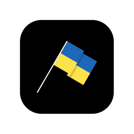 Icon for use in applications of various gadgets. Flag of Ukraine in national colors. Flat minimalistic style.のイラスト素材