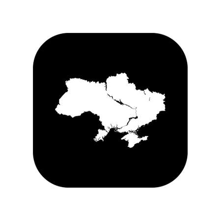Icon for use in applications of various gadgets. Map of Ukraine. Flat minimalistic style.のイラスト素材