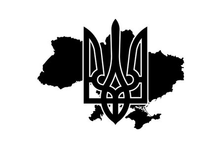 Map of Ukraine in the colors of the national flag. With the presence of rivers and reservoirs in the country. Flat minimal style.のイラスト素材