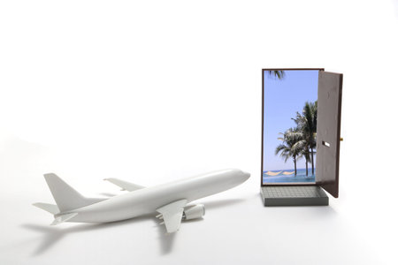 Trip by airplane to the resort.