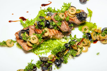 first and second dishes from the restaurant menu, delicious foodの写真素材