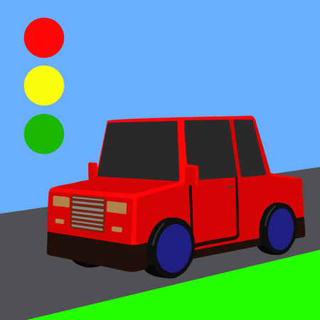 Small red carのイラスト素材