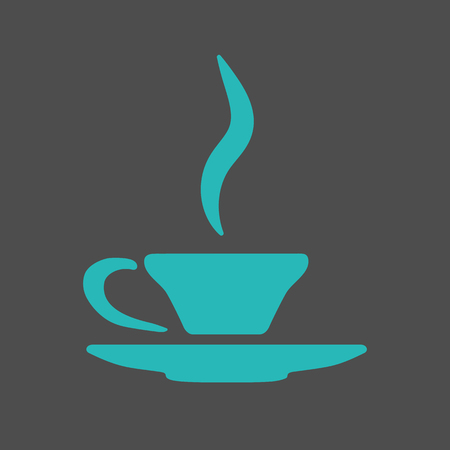 Icon turquoise cup on a beautiful gray backgroundのイラスト素材