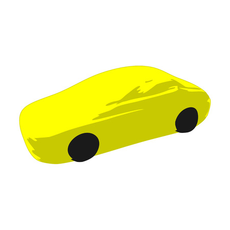 Icon symbol yellow sport racing car on a white background.のイラスト素材