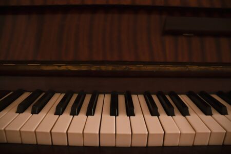 Piano musical instrument with white and black keysの写真素材