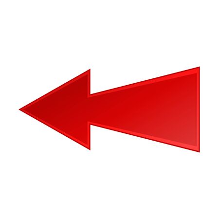 Angular red arrow to the left icon on a white backgroundのイラスト素材