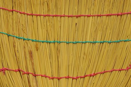 Broom from rods. Brush of  bound straw close upの写真素材