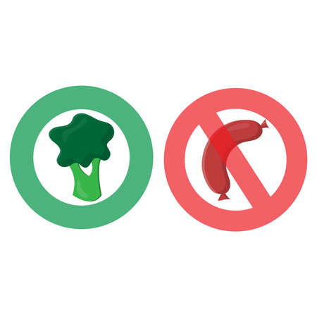 Vegetarianism vs meat .Concept in support of vegetarianismのイラスト素材