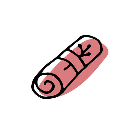 vector folded towel in doodle styleのイラスト素材