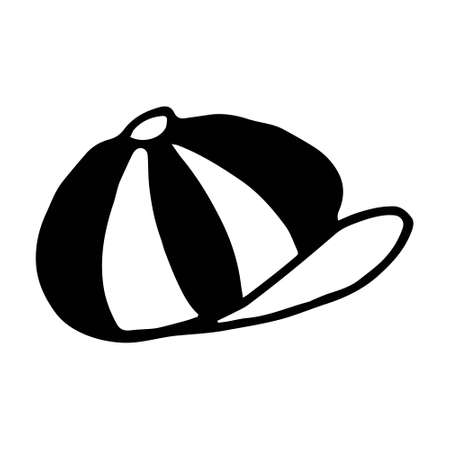 vector illustration of hat with visor in doodle styleのイラスト素材