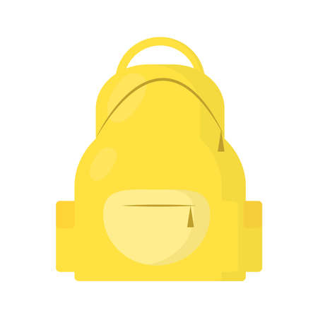 vector illustration of school yellow backpack in flat styleのイラスト素材