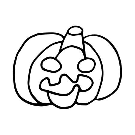 Halloween pumpkin. Vector concept in doodle and sketch style.のイラスト素材