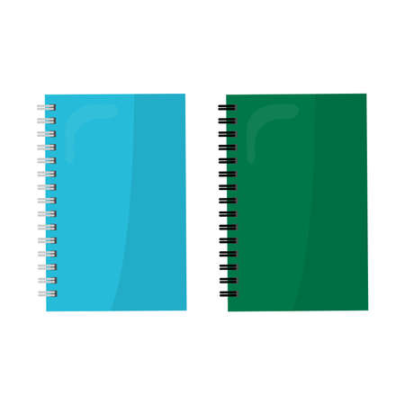Vector illustration of two exercise books in flat styleのイラスト素材