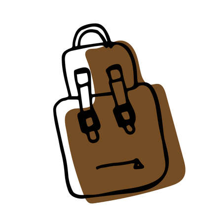Isolated school backpack . Vector illustration in doodle styleのイラスト素材