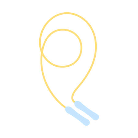 Vector illustration of yellow skipping rope in flat styleのイラスト素材