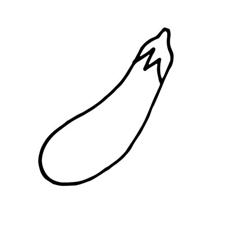Vector illustration of an eggplant doodle.のイラスト素材