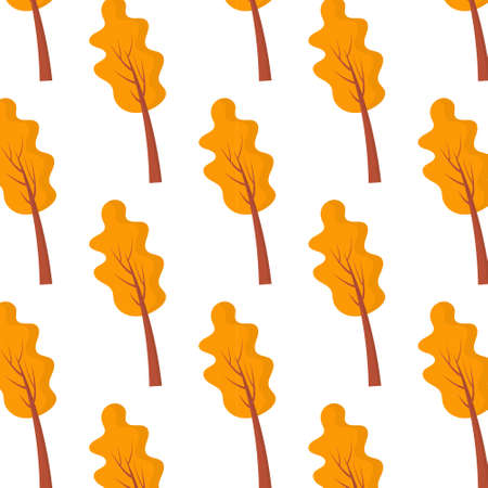 Vector seamless pattern. Pattern with autumn treesのイラスト素材