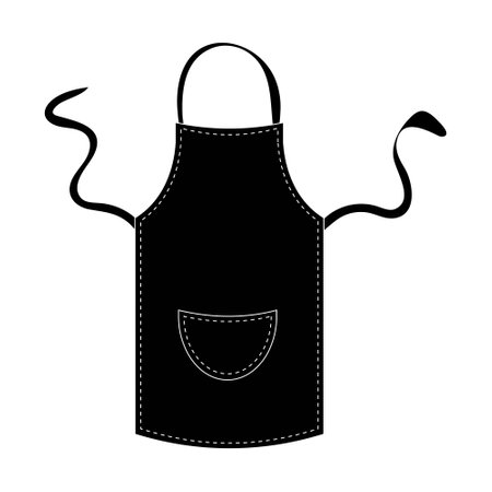 Vector illustration of a black kitchen apronのイラスト素材