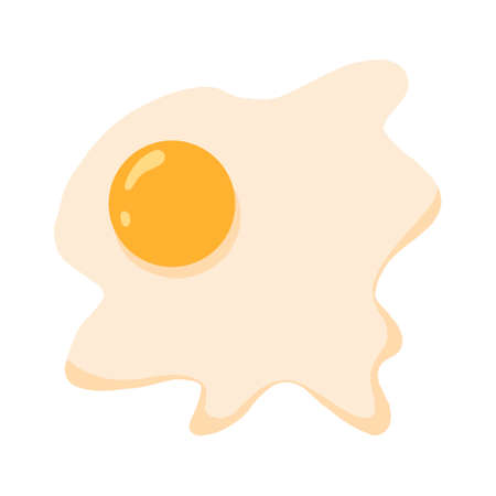Vector illustration of scrambled eggs. Illustration of an egg with a yolk.のイラスト素材