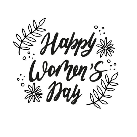 Vector lettering for Womens Day. Happy Womens Day.のイラスト素材