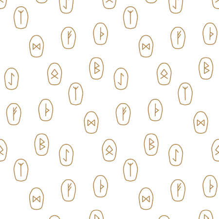 Seamless pattern with runes. Magic pattern. Vector illustration.のイラスト素材