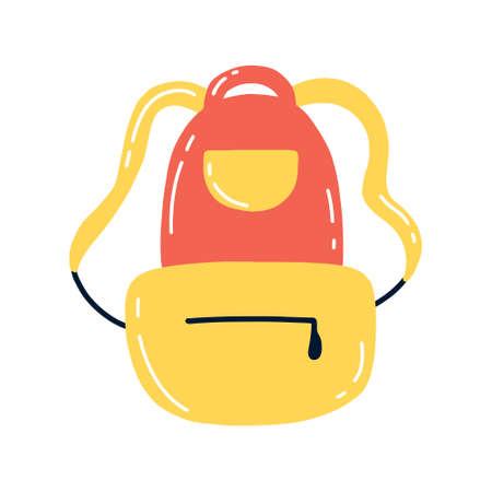 School backpack on a white background. Bright backpack. Back to school. Vector illustration.のイラスト素材