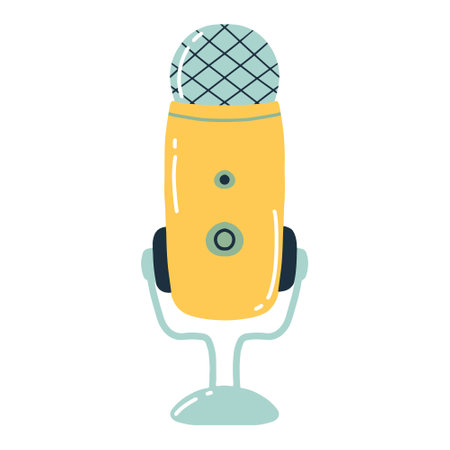 Microphone. Hand-drawn microphone.Vector illustration. Microphone for podcast.のイラスト素材