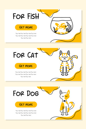 Screenshots of the pet store and mobile application. Menu banner vector template for website and app development. Pet shop templates for store.のイラスト素材