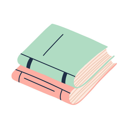 Book in flat style. Vector illustration. Isolated book in hand drawn style.のイラスト素材