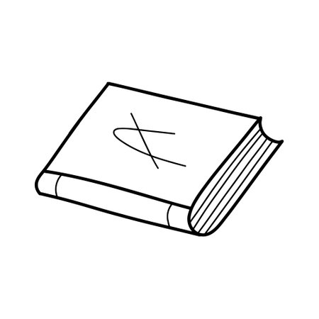 Book in doodle style. Vector illustration. Isolated book.のイラスト素材