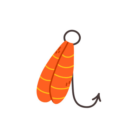 Fishing tackle in flat style. Fish bait isolated on white background.のイラスト素材