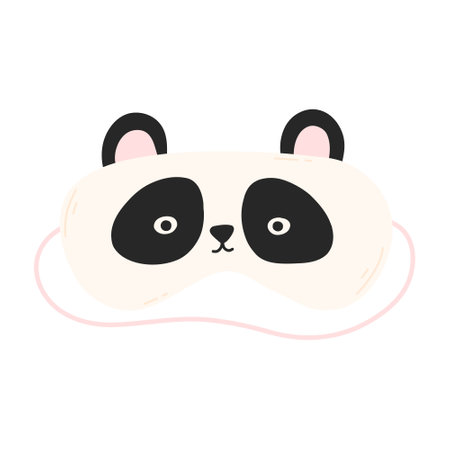 Mask for sleep. Vector illustration. Flat style. Cartoon sleep mask in the form of a panda.のイラスト素材