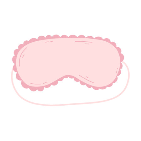 Mask for sleep. Vector illustration. Cartoon style. Flat sleep mask with lace.のイラスト素材