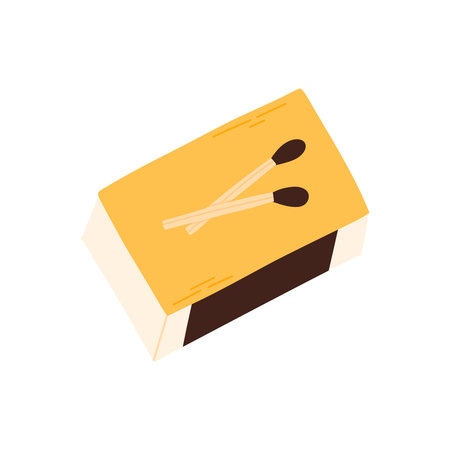 Matches isolated on white background. Vector illustration. Matchbox.のイラスト素材
