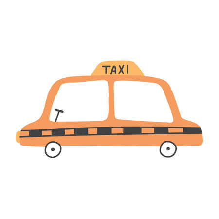 Vector taxi car isolated on white backgroundのイラスト素材