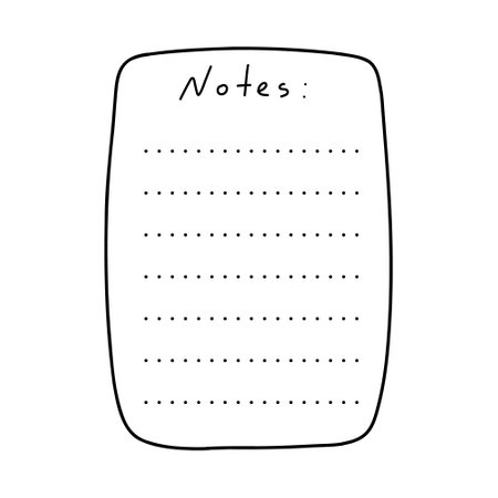 Cute hand drawn planner, journal, notepad, paper vector illustrationのイラスト素材