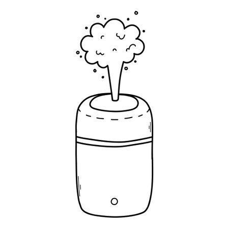 Aroma diffuser vector doodle illustrationのイラスト素材