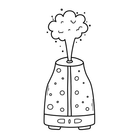 Aroma diffuser vector doodle illustrationのイラスト素材