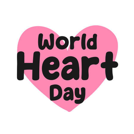 World Heart Day. Poster with hearts and lettering.のイラスト素材