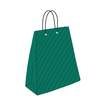 Vector paper bag. Paper shopping bag isolated on white background.のイラスト素材