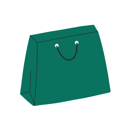 Vector paper bag. Paper shopping bag isolated on white background.のイラスト素材