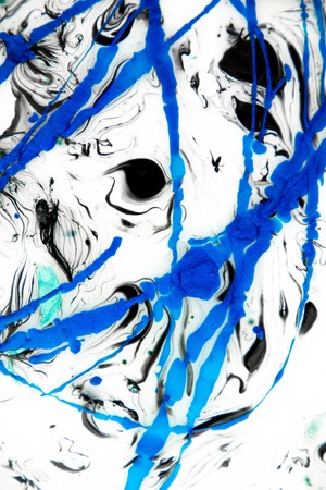 Blue Festive Christmas elegant Abstract artistic forming by blots. Futuristic style card. concept Elegant business presentations. Chaos aesthetics. Moving colorful paint splash. place for textの写真素材